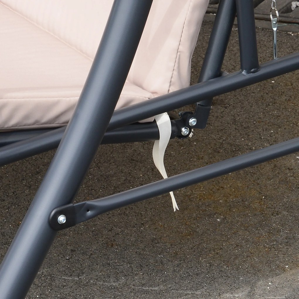 Outsunny Huśtawka z Funkcją Leżanki Brązowa 200x 125 x 170 cm