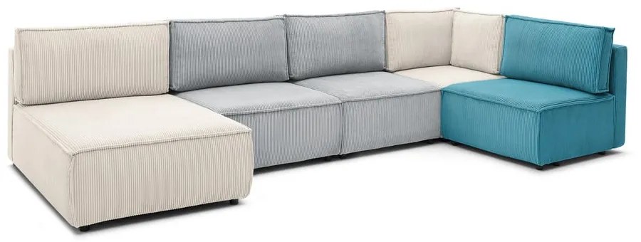 Sztruksowy narożnik (w kształcie litery U/strona zmienna) Nihad modular – Bobochic Paris