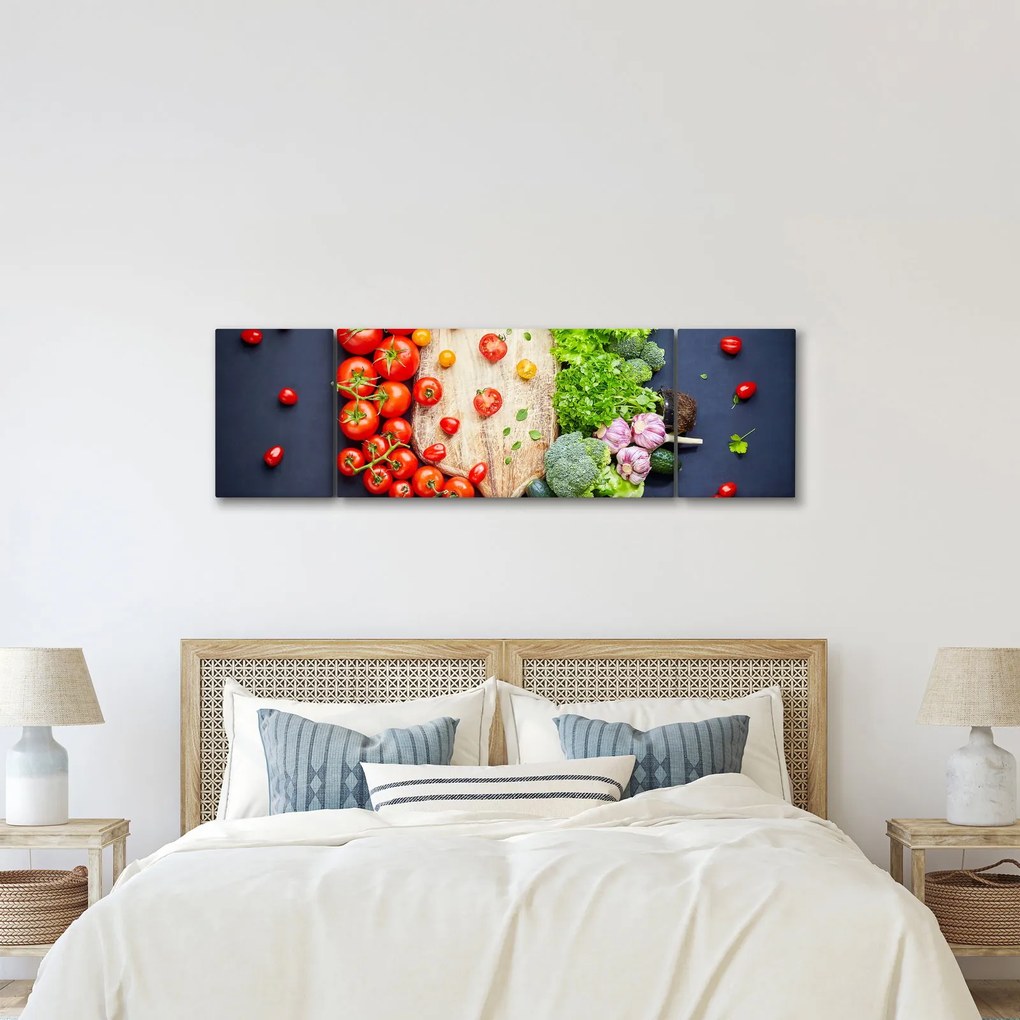 Obraz - Stół pełen warzyw (170x50 cm)