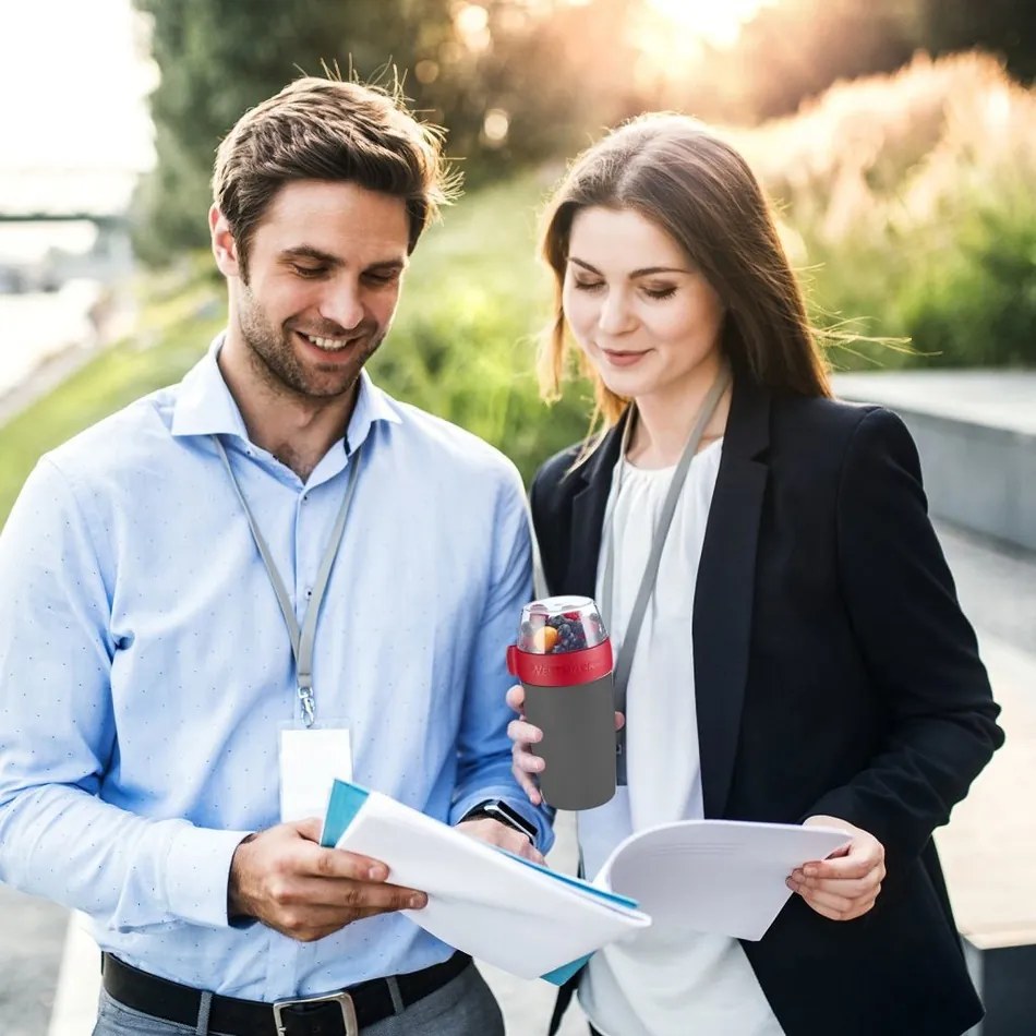 Westmark Dwuczęściowy pojemnik na przekąski, 700 ml, antracytowy, S