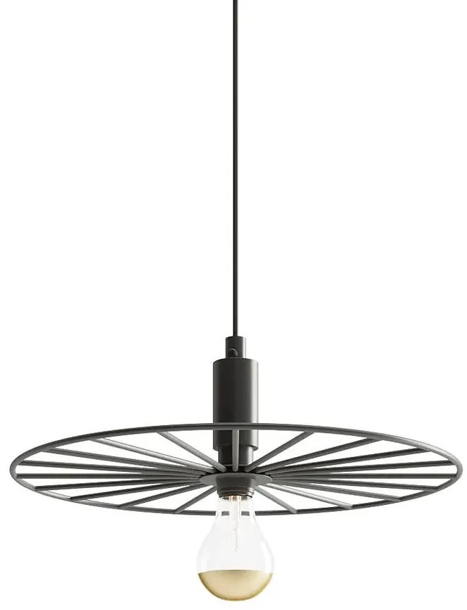 Czarna industrialna lampa wisząca ze stali 30 cm - A194 Aviles 4X