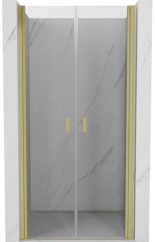 Mexen Mist drzwi prysznicowe uchylne 75 cm, transparent, złote szczotkowane - 8A7-075-000-55-00