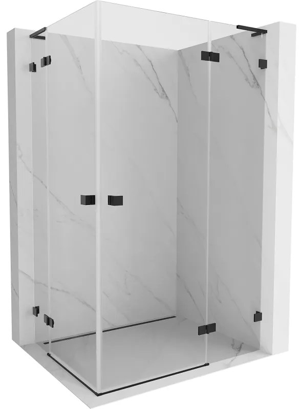 Mexen Lunar L Duo kabina prysznicowa uchylna prawa 115 x 95 cm, transparent, czarna - 834L-115P-095L-70-00
