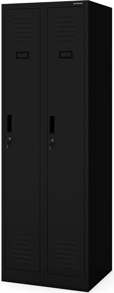 Dwudrzwiowa szafa BHP wąska 60x50x180 cm Kacper 2, czarna