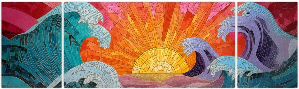 Obraz - Mozaika fal (170x50 cm)