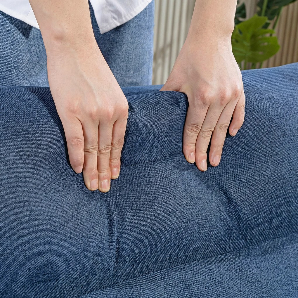 HOMCOM Sofa podłogowa, fotel przekształcany w łóżko, regulowany 90° do 180°, tkanina - 70 x 72 x 56 cm - ciemnoniebieski | Aosom PL