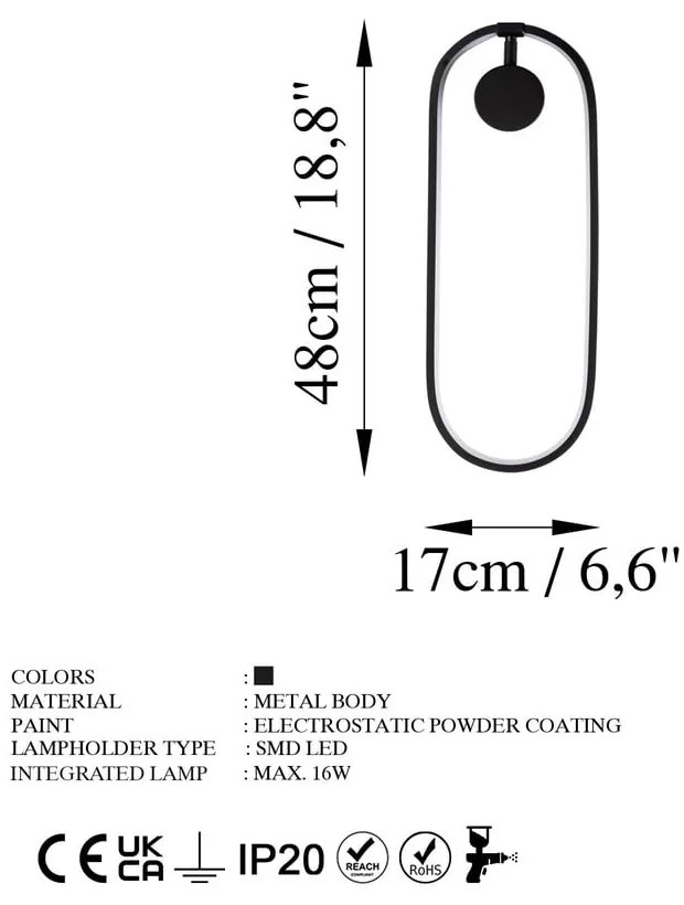 Czarny kinkiet LED Can – Opviq lights