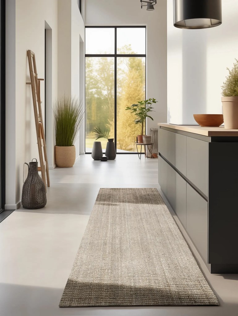 Dywan naturalny jutowy ręcznie tkany Boucle kremowy 80 cm x 200 cm