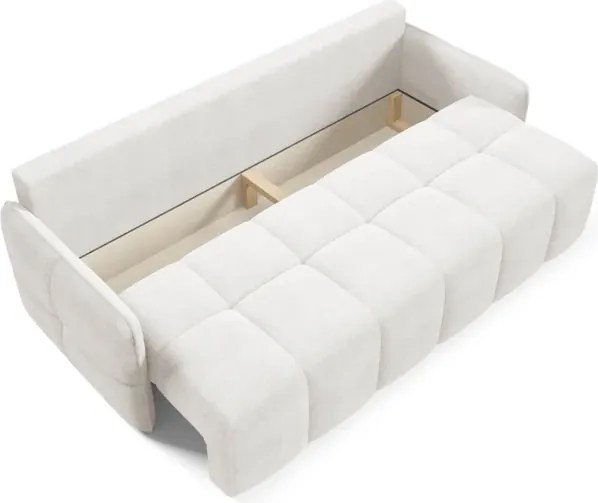 Sofa BASE Rozkładana Dwuosobowa Kremowa Boucle Japandi
