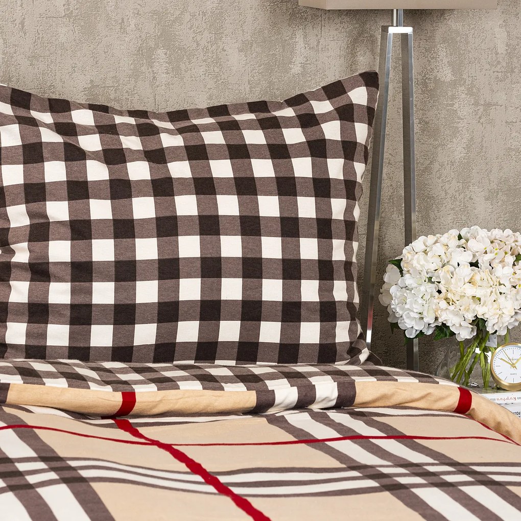 4Home Pościel flanelowa Krata, 140 x 220 cm, 70 x 90 cm, 140 x 220 cm, 70 x 90 cm