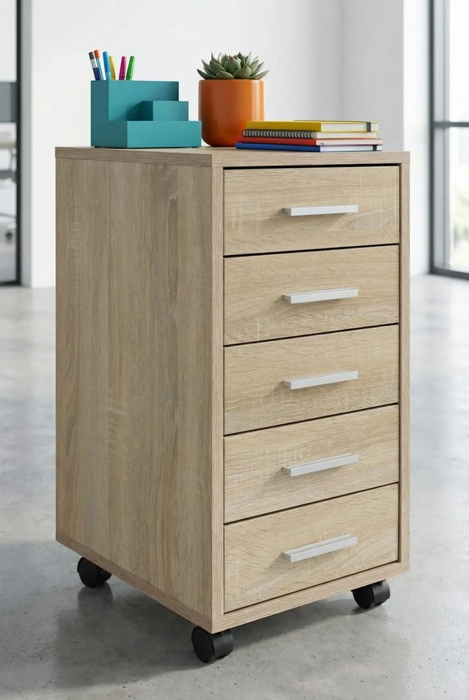 Brązowa Szafka Biurowa Kontenerek B2-P89