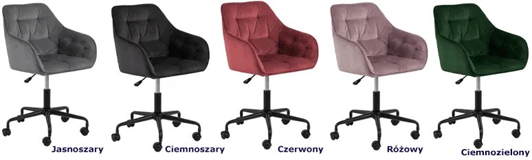 Szare welurowe krzesło do biurka P4-R16