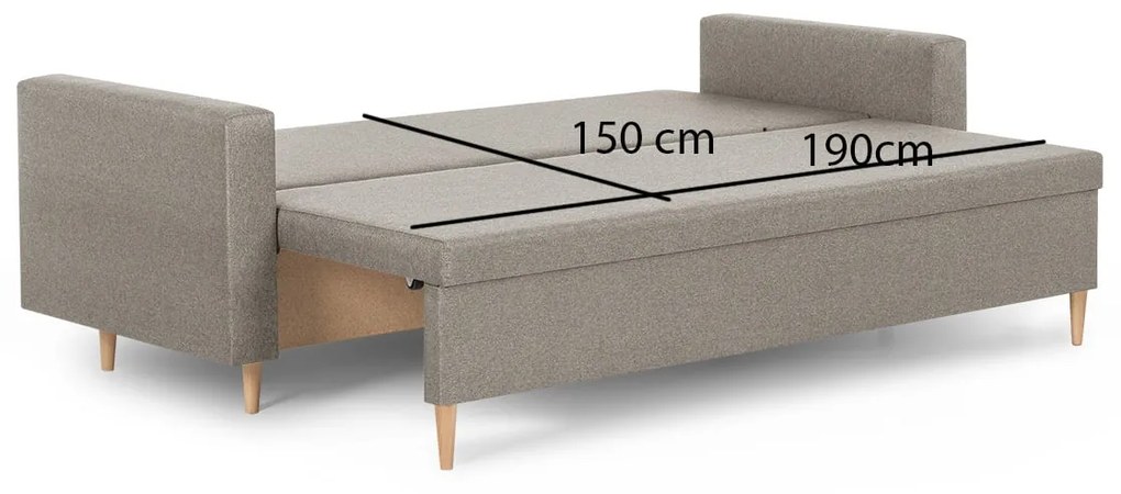 Kanapa sofa 3 osobowa z funkcją spania KEN Brązowy