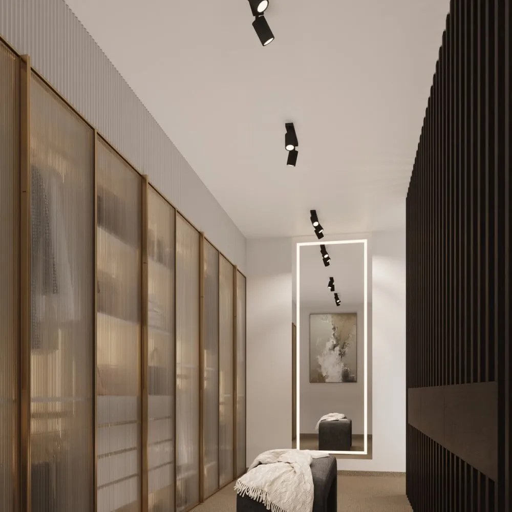 Czarna lampa sufitowa 25x25 cm Gleam – Sollux