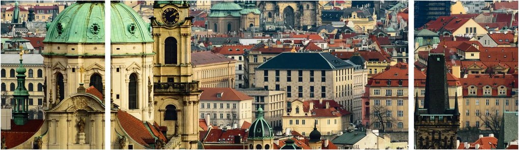 Obraz - Panorama Pragi (170x50 cm)