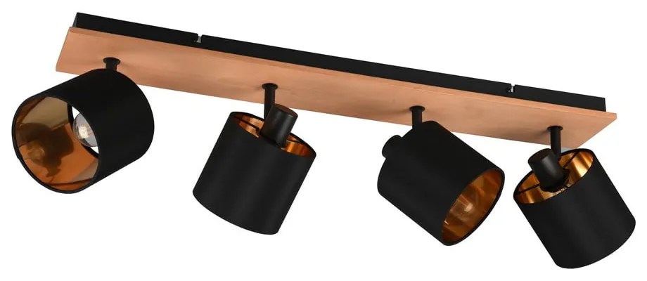 Czarno-naturalna lampa punktowa ø 12 cm Tommy – Reality