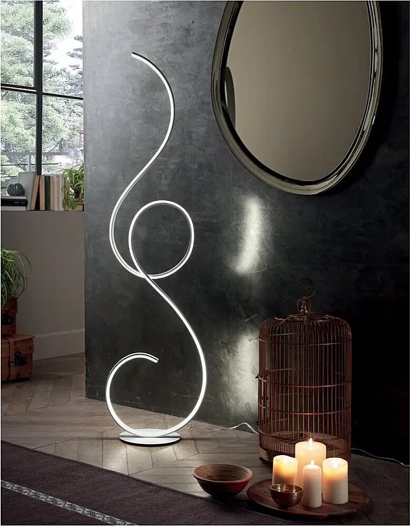 Lampa podłogowa Flok LED firmy Ondaluce 44 W 4400 lm 3000 K wys. 157 cm, ściemnialna, czarna