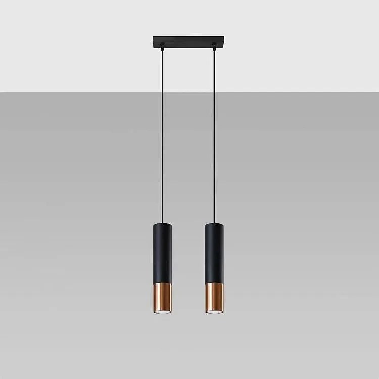 Lampa wisząca LOOPEZ 2 czarna/miedź