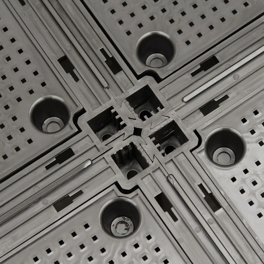 Outsunny podwyższona grządka 6-częściowa skrzynia na rośliny z otworami odpływowymi o wyglądzie rattanu kwietnik DIY kolor brązowy 40 x 40 x 44 cm