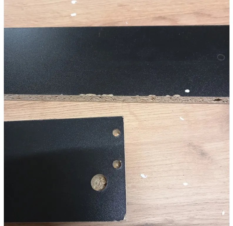 PROMOCJA Czarny stół jadalniany z blatem w dekorze dąb złoty craft MADO 120x80 II jakość