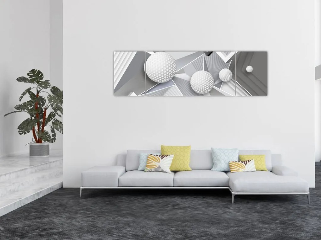 Geometryczny abstrakcyjny obraz (170x50 cm)