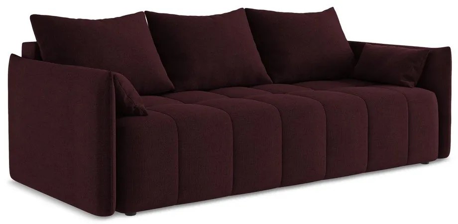Bordowa rozkładana/ze schowkiem sofa 225 cm Moku – Makamii