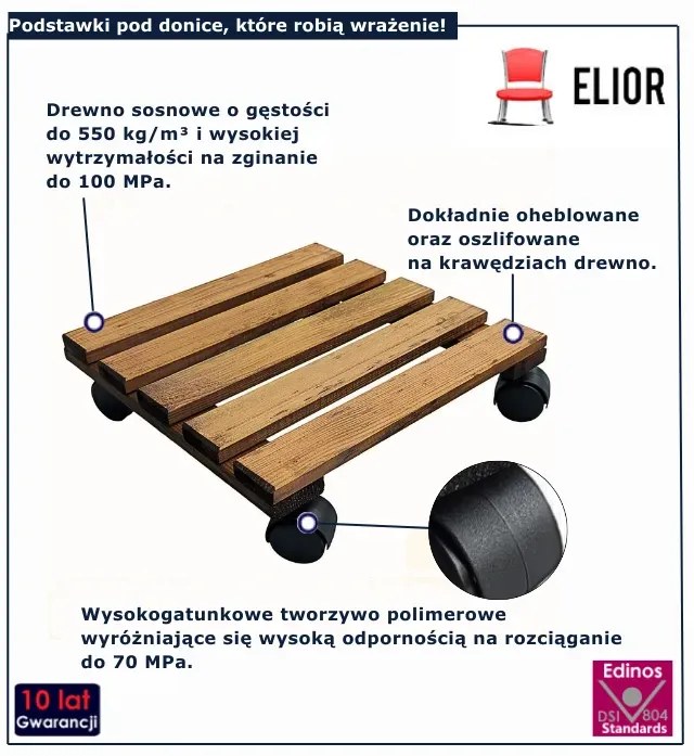 Brązowy kwietnik pod kwiaty R8-P62