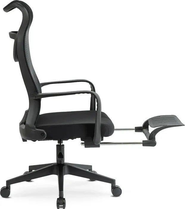 Fotel Biurowy Ergonomiczny Obrotowy z Podnóżkiem ACTON Czarny