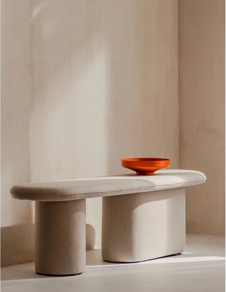 Beżowa wełniana tapicerowana ławka Rull – noo.ma