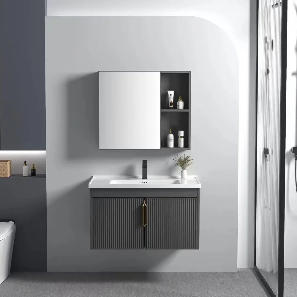 Zestaw mebli łazienkowych z Umywalką Astor 60cm Szary