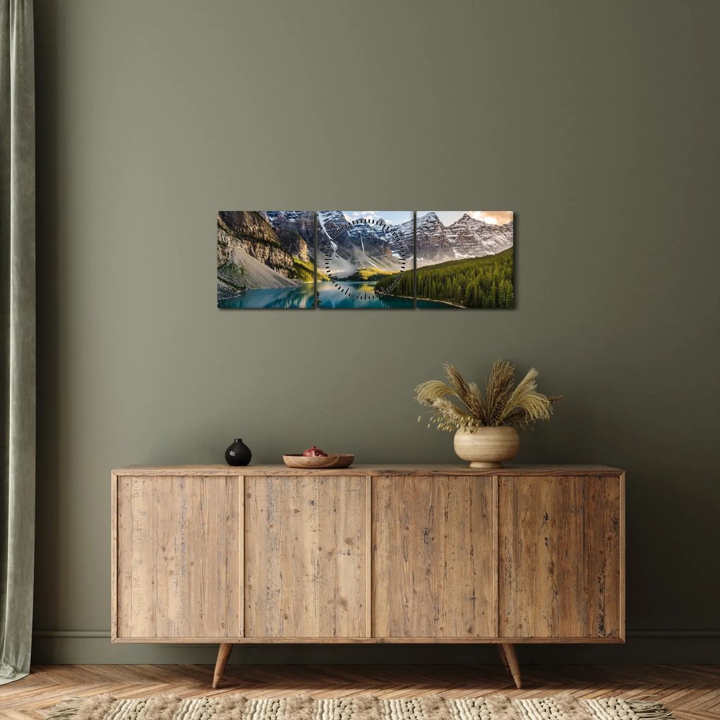 Obraz - Kanada, Park Narodowy Banff, Jezioro Moraine (z zegarem) (90x30 cm)