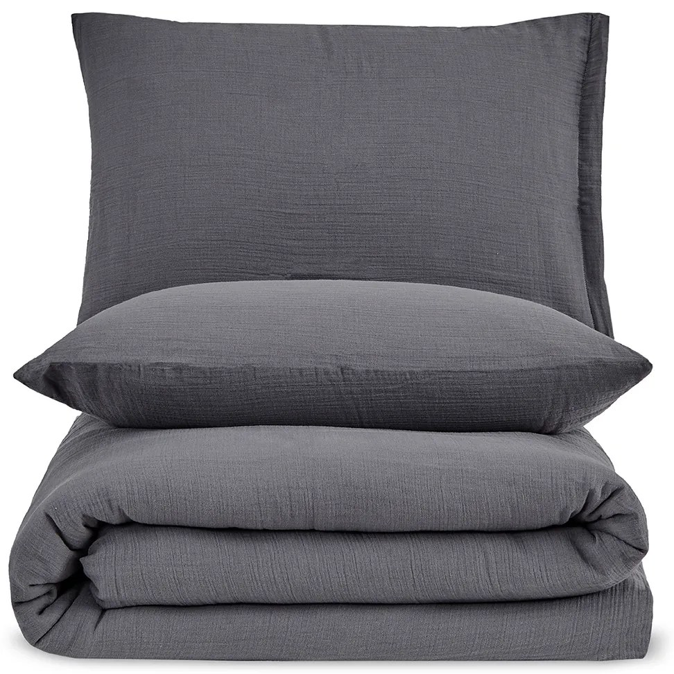 4Home Pościel muślinowa Steel, 220 x 200 cm, 2 szt. 70 x 90 cm