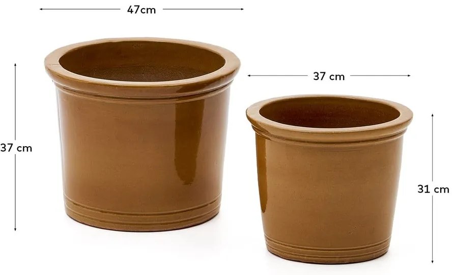 Terakotowe doniczki zestaw 2 szt. ø 47 cm Presili – Kave Home