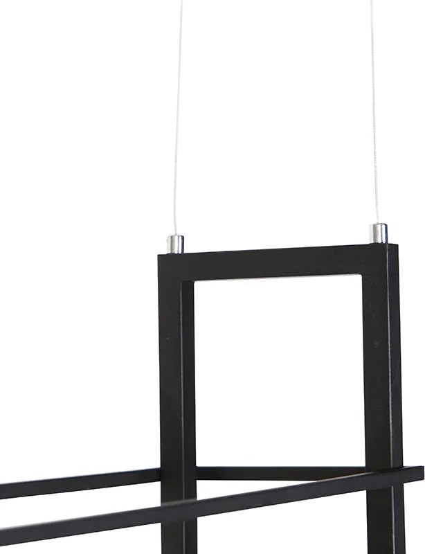 Inteligentna lampa wisząca czarna z drewnem i półką 4-światłowa z WiFi A60 - Cage Rack