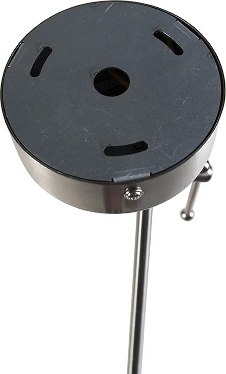 Lampa wisząca stalowa z abażurem z lnu w kolorze ciemnoszarym 35 cm - Blitz