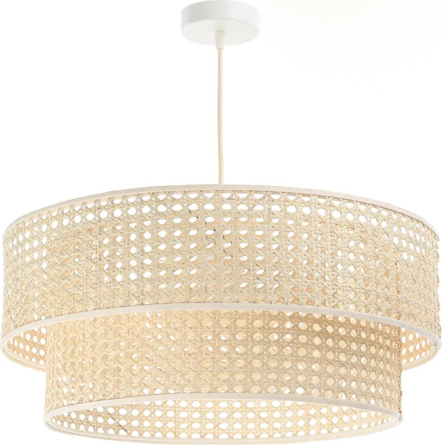 Lampa wisząca z podwójnym rattanowym abażurem Dakar