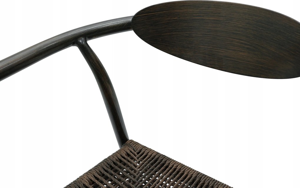 Krzesło Ogrodowe Ciemny brąz 56x61x75 cm Aluminium Plecione Brązowe Sznurki