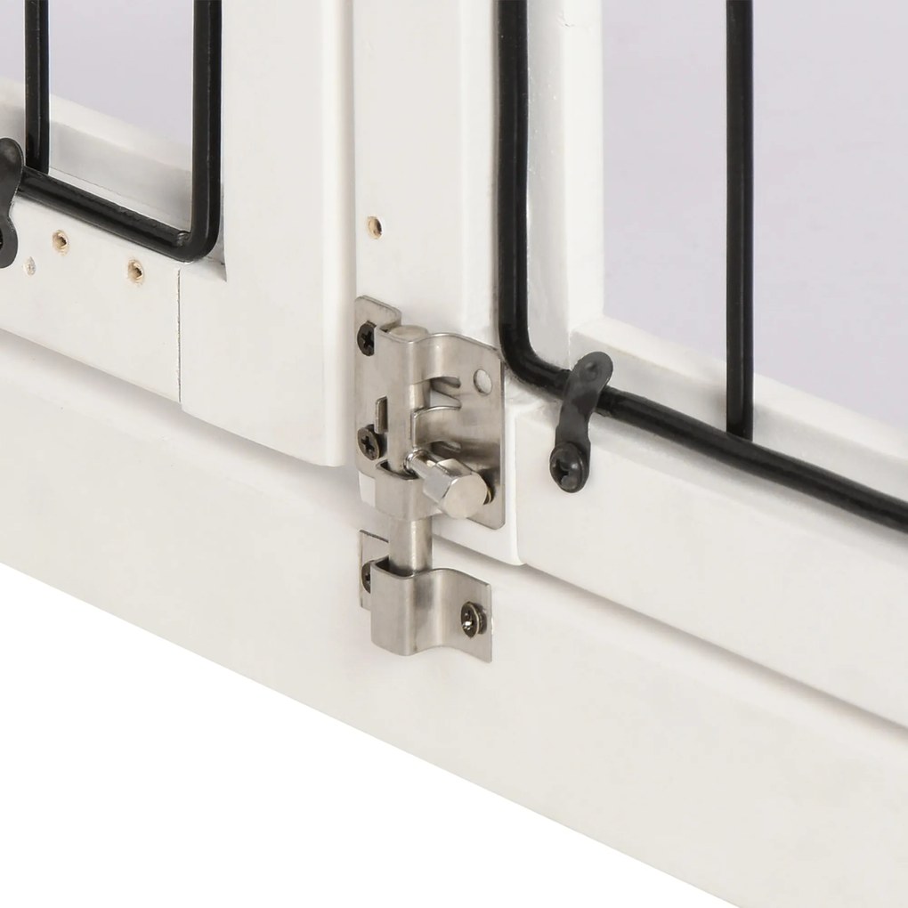 PawHut Solidna Klatka dla Psa - 2 Drzwi, MDF, Metal, Biała - Bezpieczny Azyl dla Pupila | Aosom PL