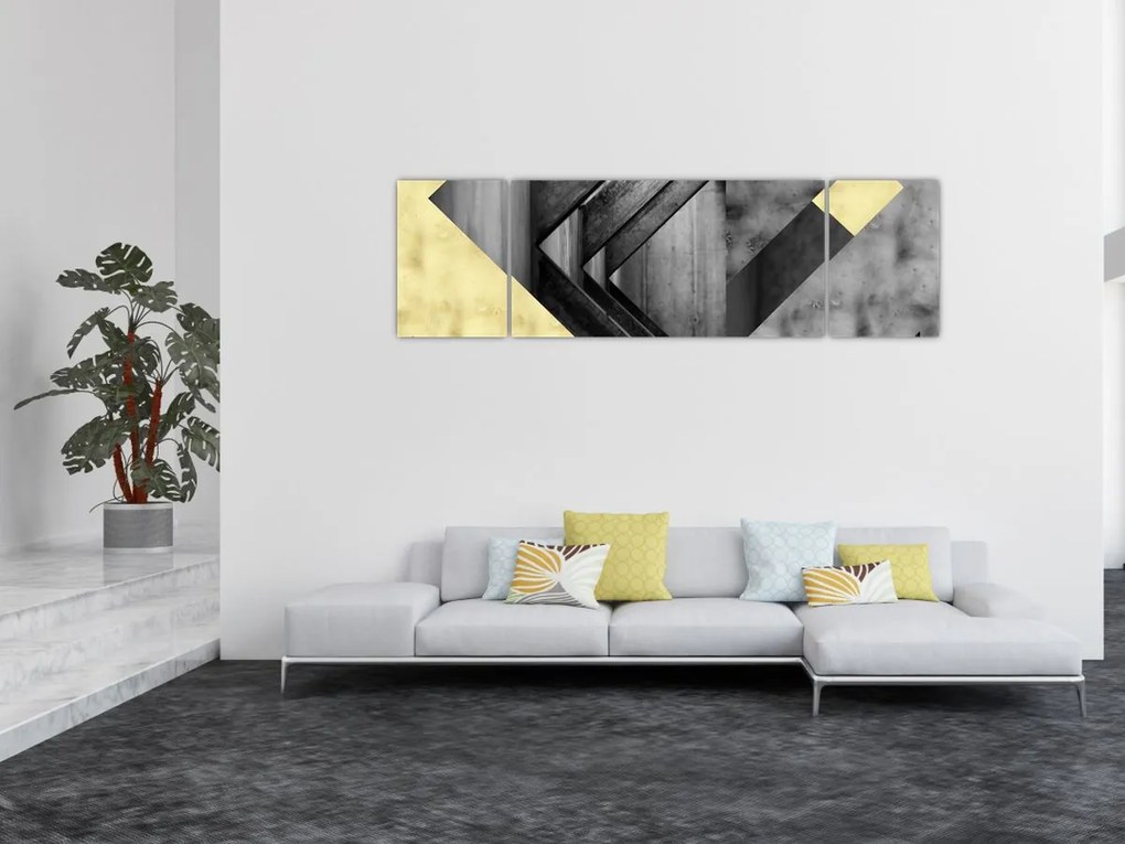 Obraz - Teksturowane kształty (170x50 cm)