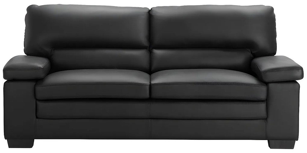 Komplet wypoczynkowy 3+1 z czarnej skóry bawolej MIMAS