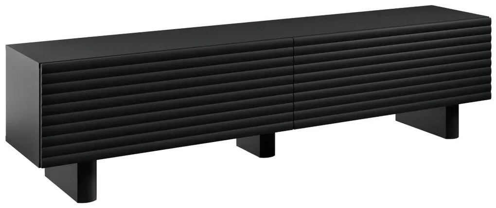 Szafka RTV 2-drzwiowa z MDF - 180 cm - Czarny - LUDIMA