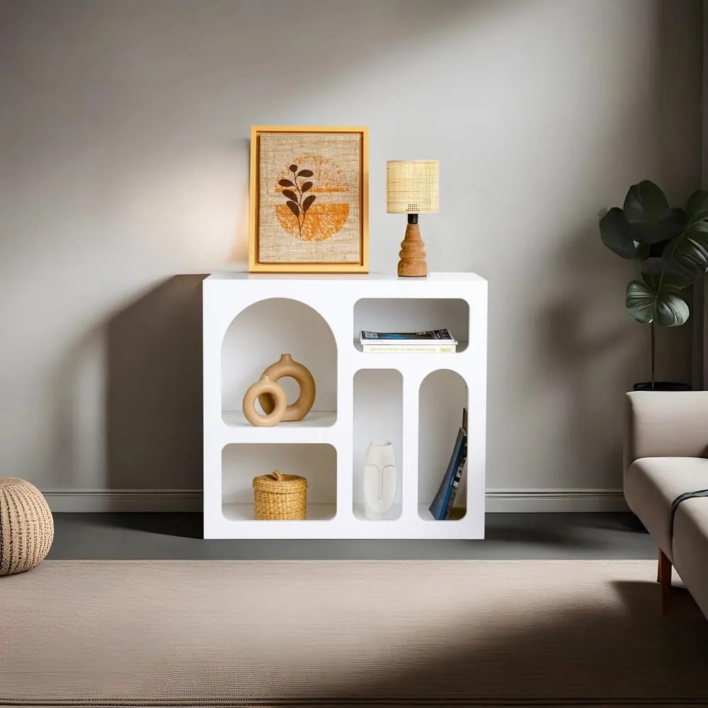 Biała wielopoziomowa półka 80 cm Lorin – Kalune Design