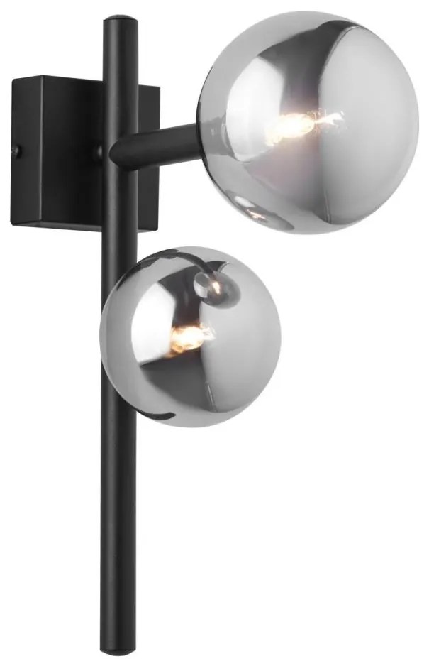 Jupiter 1909 - Kinkiet NEPTUN 2xG9/14W/230V czarny/dymny szary