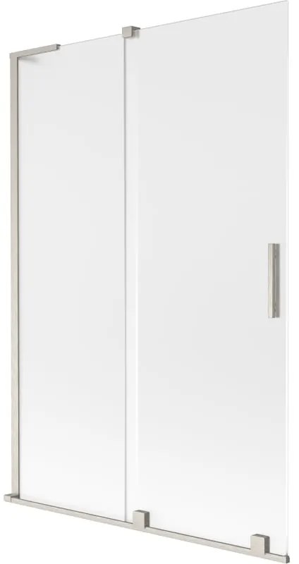 Mexen Velar L parawan nawannowy 2-skrzydłowy rozsuwany 120 x 150 cm, szron, nikiel szczotkowany - 896-120-003-31-97