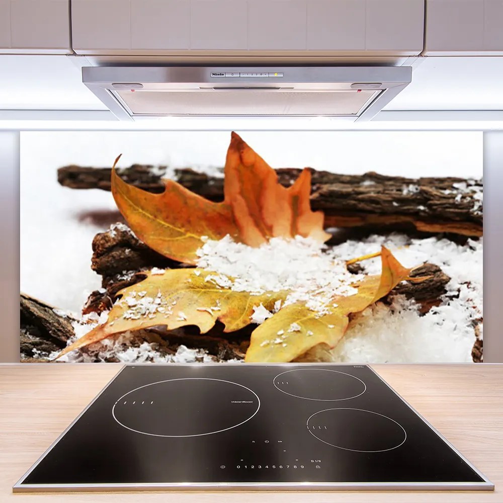 Szkło Dekoracyjne do Kuchni Złoty Liść Jesienny