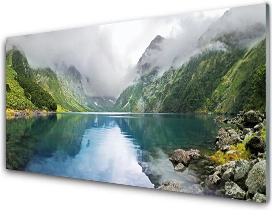 Panel Szklany Odbicie Gór w Jeziorze