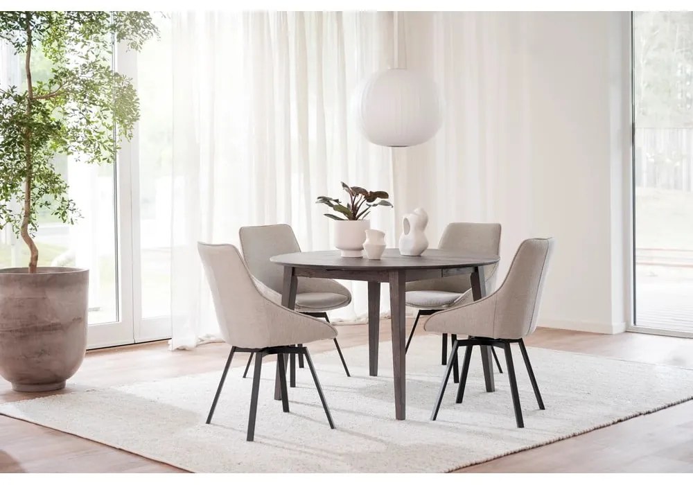 Okrągły rozkładany stół z litego drewna dębowego ø 120 cm Filippa – Rowico