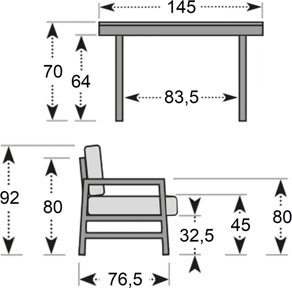 Doppler HAWAII LIKA-TEX® - stół ogrodowy - Towar rozpakowany (N597)