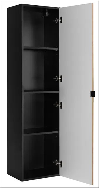 Wiszący słupek łazienkowy czarny + dąb craft złoty N4-B88