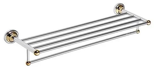 Wieszak na ręczniki 66,5x12 cm, srebrny/złoty